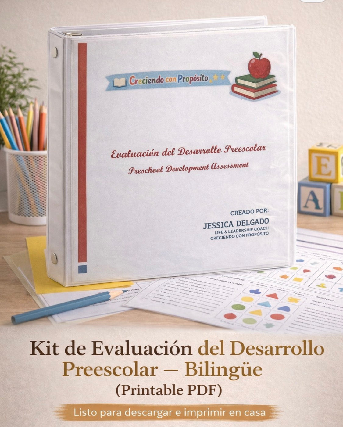 Kit de Evaluación del Desarrollo Preescolar - Bilingüe (Printable PDF)